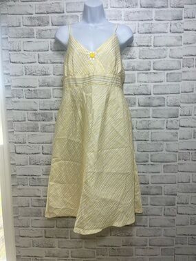 Motherhood Maternity Spaghetti Strap Summer Textured Daisy Yellow Dress L